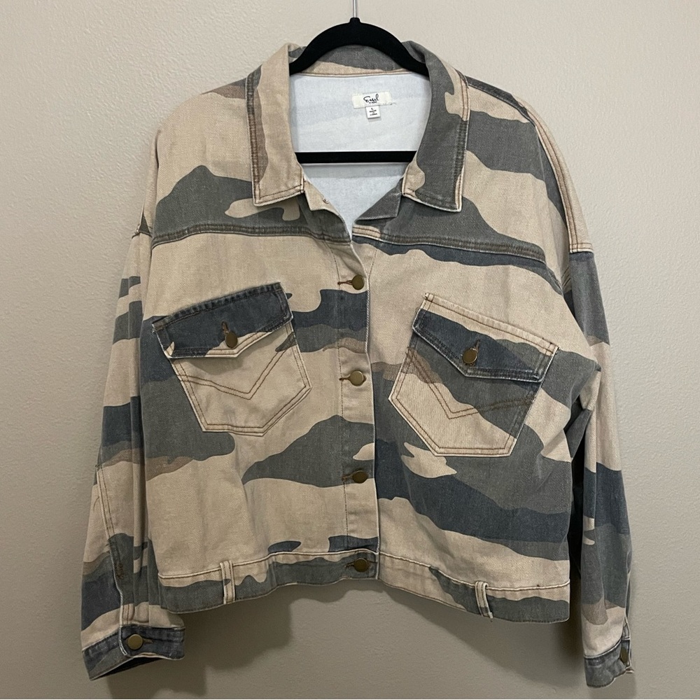 ✨EASEL✨ Camo Denim Jacket